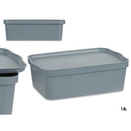 Kipit Caja de Plástico con Tapa 14L Gris 29.5x14.3x45 cm (Set de 12) Precio: 66.50000038. SKU: S3610396