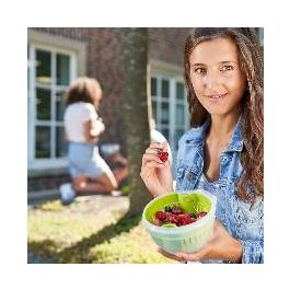 Emsa N10722 Clip & Go Fruit Bowl Fiambrera con Colador 1.1 L - Hermético para Fruta