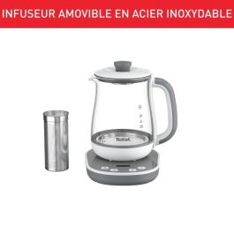 TEFAL BJ551B10 Tastea Tetera de cristal 1,5 L, 8 posiciones, Cesto de té de acero inoxidable extraíble, Mantiene caliente, Base de 360 °