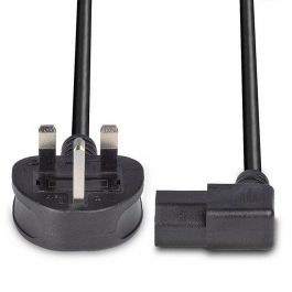 Lindy 1m UK 3 Pin Plug to Right Angled IEC C13 Mains Power Cable, Black Lindy 1m UK 3 Pin Plug to Right Angled IEC C13 Mains Power Cable, Black
