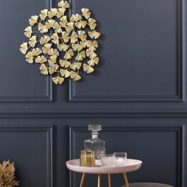 Home Deco Factory Mural Flores Metálico Ginkgo Mirage Decoración Pared d.48 cm