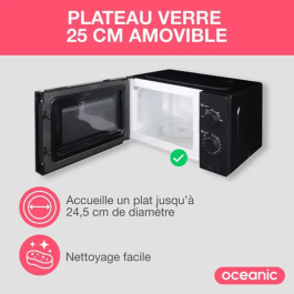 Oceanic OCEAMO20B11 Microondas Negro 20L 45.4 x 26.1 x 32.6 cm