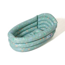 KioKids Bañera Hinchable Portátil y Segura para Bebés, ideal para Viaje, Compacta, Verde Salvia, Recién Nacidos y +0 Meses