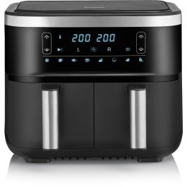 Severin FR 2453 Freidora de Aire Caliente Doble 3.25L con 1.3kg Capacidad y Temperatura de 80°C a 200°C, Negro/Plata