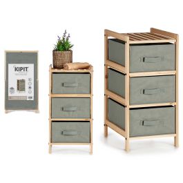 Mueble 3 Cajones Gris Oscuro Kipit 36x66x34 cm - Madera y TNT (2 Unidades) Precio: 58.49999947. SKU: S3608577