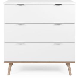 Göteborg Cofras de cajones - 3 cajones - Decoración de roble de Sonoma blanco - Escandinavo - L 79.8 x D 40 x H 86.5 cm Göteborg Cofras de cajones - 3 cajones - Decoración de roble de Sonoma blanco - Escandinavo - L 79.8 x D 40 x H 86.5 cm