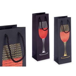 Bolsa Vino Surtidos Copa Letras Kinvara - 12x36x9 cm - Cartón - Oro/Rojo/Negro/Plata (24 Unidades) Bolsa Vino Surtidos Copa Letras Kinvara - 12x36x9 cm - Cartón - Oro/Rojo/Negro/Plata (24 Unidades)