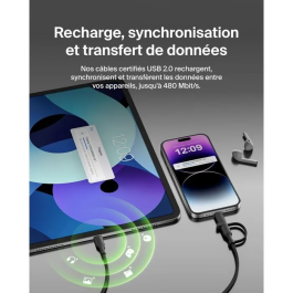 Belkin Cable 2 en 1 BEL1742450445586, USB-C y Lightning, Negro Precio: 40.49999954. SKU: B16YXL6RQX