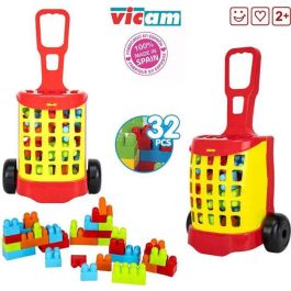 Vicam Carro Trolley Grande con 32 Blocks para Niños a Partir de 2 Años, Producto en Español