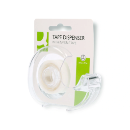 Q-connect Cinta Adhesiva Invisible 7,5 mt x 19 mm con Portarrollo en Blister
