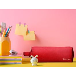 Estuche Portatodo Liderpapel Classic Rectangular Con Asa 2 Cremalleras 210 X80 mm Rojo