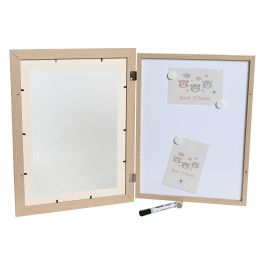 DKD Home Decor Cuadro Natural Blanco Bebe 2025 Cristal y MDF con Dibujos 34 x 44 x 3 cm