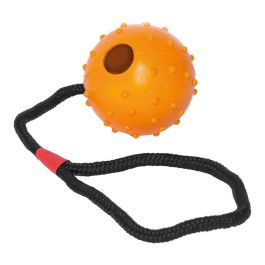 Gloria Pelota de Goma Flexible y Resistente con Cuerda para Perros | Juguete Dispensador de Premios Diám. 7cm L. 30cm Surtida