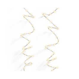 Lumineo Guirnalda micro LED 378 LEDs luz cálida, 6m cable alambre plateado, IP44, 8 funciones, temporizador