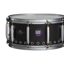 Pearl Caja Signature Matt McGuire 14x6.5" de Acero Laminado, Acabado Negro Mate, Aros SuperHoop II