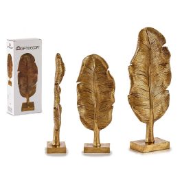 Hoja con soporte dorada grande Giftdecor 8x43.5x17 cm - Resina, color oro (6 Unidades) Precio: 76.7900001. SKU: S3609586