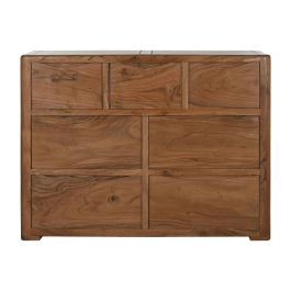 DKD Home Decor Cómoda Alpino de 7 Cajones, Madera de Acacia Marrón, 120 x 40 x 90 cm