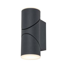 RABALUX RAB-7904 Aplique Exterior LED Belfast 620Lm 12.9W 3000K Luz Cálida IP65 Antracita Aluminio Cilíndrico Regulable Iluminación Indirecta