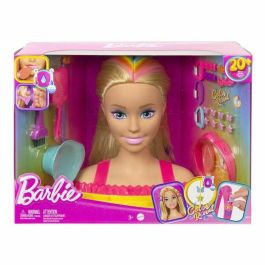 Ultra Hair - Cabezal de peinado rubio con reflejos arcoíris - Muñeca maniquí - BARBIE - HMD78 - MUÑECA MANIQUÍ BARBIE