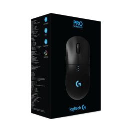 Logitech PRO Wireless Gaming Mouse, RF Wireless, Tecnología Lightspeed, Sensor HERO, Polímero de Litio (LiPo), Negro
