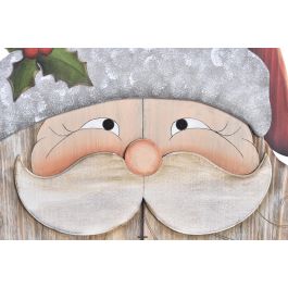 DKD Home Decor Decoracion Colgante Navidad Tradicional Madera Natural Rojo 1.5x52x38 cm (6 Unidades)