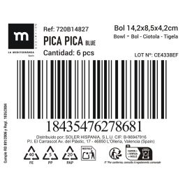 La Mediterranea Bol Aperitivo Oval 14.2 cm x 8.5 cm x 4.2 cm Pica-Pica Blu (24 Unidades)