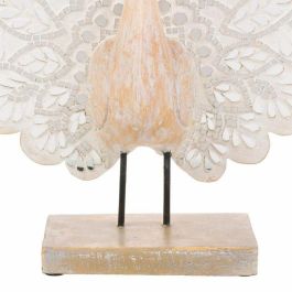 Figura Decorativa Alexandra House Living Natural Vidrio Madera MDF Pavo real 53 x 12 x 46 cm