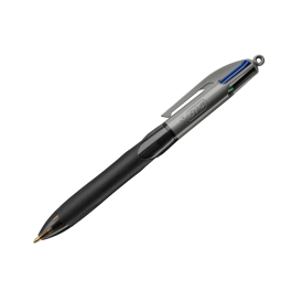 Bic Bolígrafo 4 Colores con Grip, Punta 1 mm, Negro
