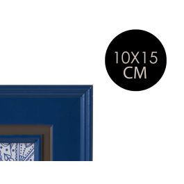 Giftdecor Portafotos 10x15 Azul Oscuro Plástico y Cristal