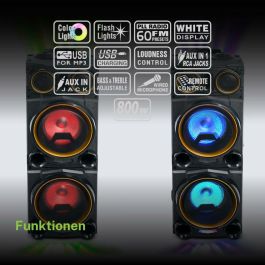 Altavoz Bluetooth Portátil Muse M-1988 DJ Negro