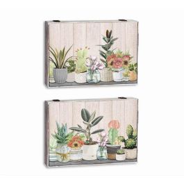 DKD Home Decor Tapa Contador Cottage Mdf Beige Verde 46.5 x 31.5 x 6 cm (2 Unidades)