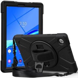 eSTUFF Funda Defender TB-X306X para Lenovo TAB M10 HD 2ª Gen a Prueba de Golpes Negra con Soporte 360 y Correa