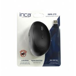 INCA IWM-279 Ratón Vertical Inalámbrico 1600 DPI Negro
