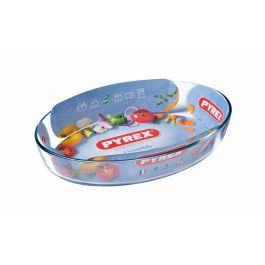 Pyrex Fuente Oval Horno Iconic'S Vidrio Boro Transparente 35x24x7 cm, Extra Resistente, Material Saludable, Apto Horno, Microondas y Lavavajillas