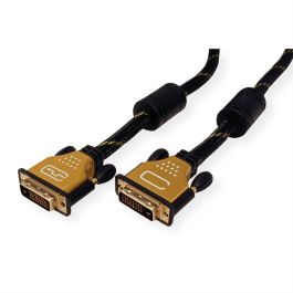 ROLINE 11.04.5512 Cable DVI-D Dual Link Macho a Macho Negro Oro 2 Metros