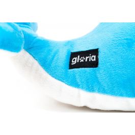 Gloria Peluche para Perro Nuka Narval con Squeaker, Textura Blanda Azul. Juguete Interactivo, Estimulante del Juego y la Curiosidad
