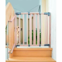 Roba Safety Up Barrera de seguridad para bebés para escaleras de madera de haya maciza - Cierre magnético automático - Ancho 93,5-120,5 cm