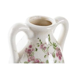 DKD Home Decor Jarrón Shabby Blanco Verde 13 x 35 x 13 cm (2 Unidades)