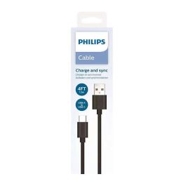 Philips Cable USB-A a USB-C 1,2 m Negro Carga Rápida Dlc3104a/00