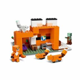 Lego 21178 Minecraft The Fox's Refuge, Casa de juguete de construcción, con minifiguras de zombis y animales, para niños +8 años
