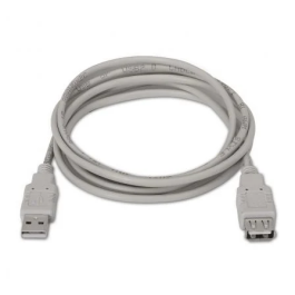 AISENS - CABLE USB 2.0, TIPO A/M-A/H, BEIGE, 3.0M