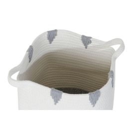 DKD Home Decor Cesta de Almacenamiento Estilo Boho Algodón Blanco Mostaza y Colores Surtidos 34x34x40 cm - Pack de 3