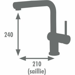 Edouard Rousseau AAAQX11034 Mezclador de fregadero SQUARE con ducha extraíble, negro
