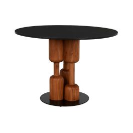 Mesa de Comedor Home ESPRIT Negro Natural Mármol Acacia 106 x 106 x 76 cm Precio: 568.89000025. SKU: B14N8RK9DK