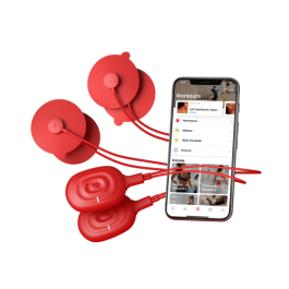 THERABODY Theragun PowerDot 2.0 Duo estimulador muscular electrónico PD01920-01, intensidad ajustable, 4 electrodos, Rojo
