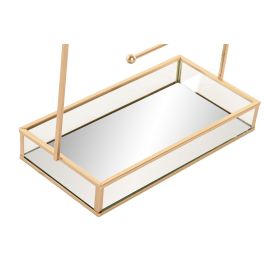 DKD Home Decor Joyero Glam Dorado de Metal para Joyas y Bisutería, 1 kg, Alto 32.5cm x Ancho 21cm x Fondo 7.5cm (Pack 2 Unidades)