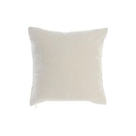 DKD Home Decor Cojin Decoración Hogar Oriental con Flores de Polyester Beige Gris, 45x45 cm, Lavable, Con Cremallera, Pack de 2 Unidades