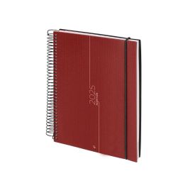 Agenda Espiral Liderpapel Olbia A4 2025 Dia Pagina Rojo Papel 60 gr