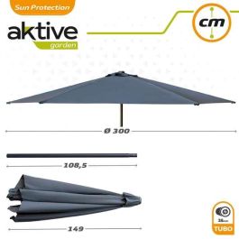 Parasol terraza 300 cm con chimenea y mástil de aluminio 3,8 cm color antracita Parasol terraza 300 cm con chimenea y mástil de aluminio 3,8 cm color antracita