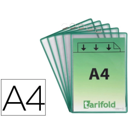 Djois Funda para colgar DIN A4 PVC con anilla, marco verde, pack 5 unidades Precio: 19.89000057. SKU: B14DVJ4MYS
